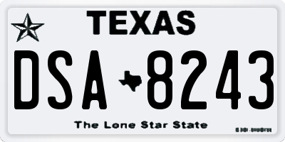 TX license plate DSA8243