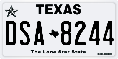 TX license plate DSA8244