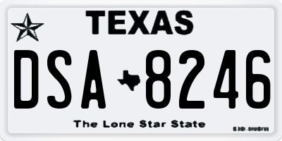TX license plate DSA8246