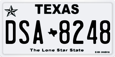 TX license plate DSA8248