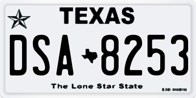 TX license plate DSA8253