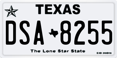 TX license plate DSA8255