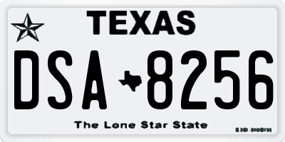 TX license plate DSA8256