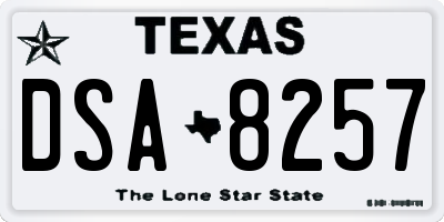 TX license plate DSA8257