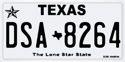 TX license plate DSA8264