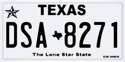 TX license plate DSA8271