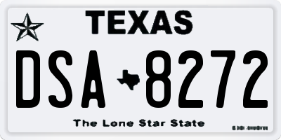 TX license plate DSA8272