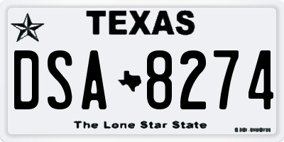 TX license plate DSA8274