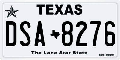 TX license plate DSA8276