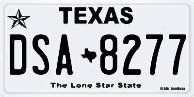 TX license plate DSA8277