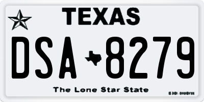 TX license plate DSA8279