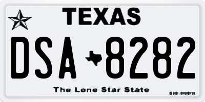 TX license plate DSA8282