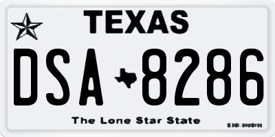 TX license plate DSA8286
