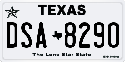 TX license plate DSA8290