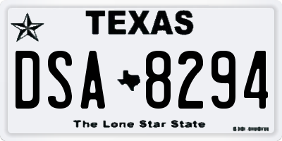 TX license plate DSA8294