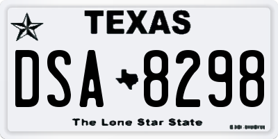 TX license plate DSA8298