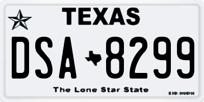 TX license plate DSA8299