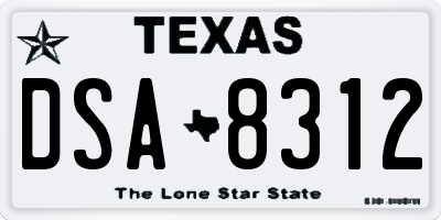 TX license plate DSA8312