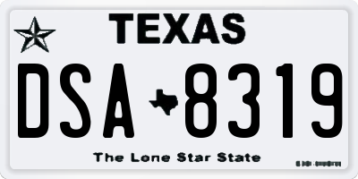 TX license plate DSA8319