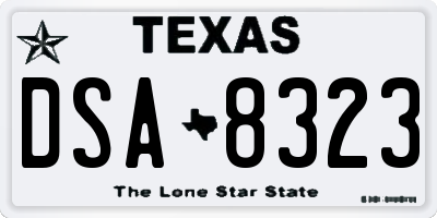 TX license plate DSA8323