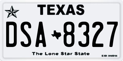 TX license plate DSA8327