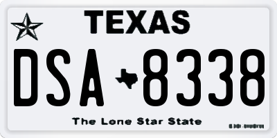 TX license plate DSA8338