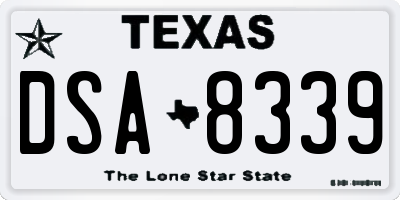 TX license plate DSA8339