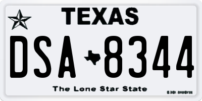 TX license plate DSA8344
