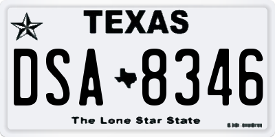 TX license plate DSA8346