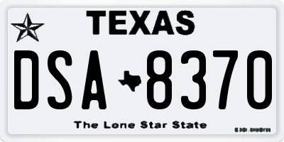 TX license plate DSA8370