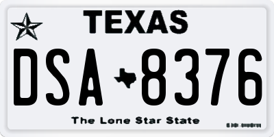TX license plate DSA8376