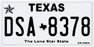 TX license plate DSA8378