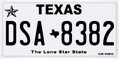 TX license plate DSA8382