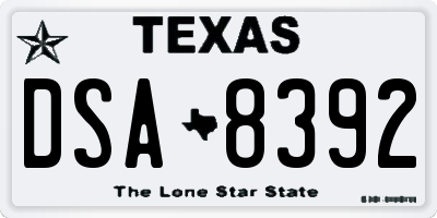 TX license plate DSA8392