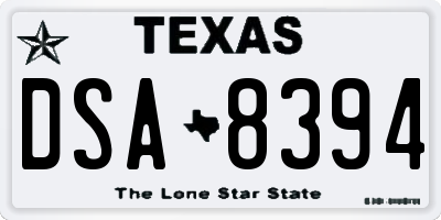 TX license plate DSA8394