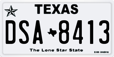 TX license plate DSA8413
