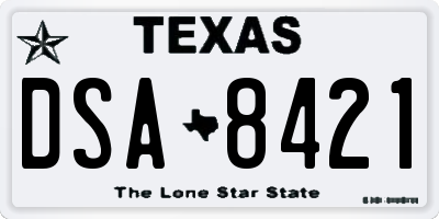 TX license plate DSA8421