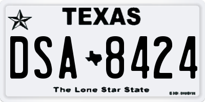 TX license plate DSA8424