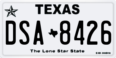 TX license plate DSA8426