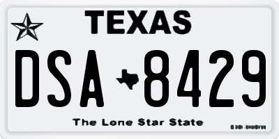 TX license plate DSA8429