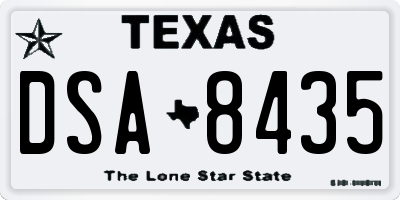 TX license plate DSA8435