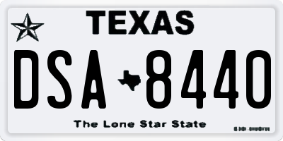 TX license plate DSA8440