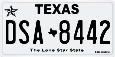 TX license plate DSA8442