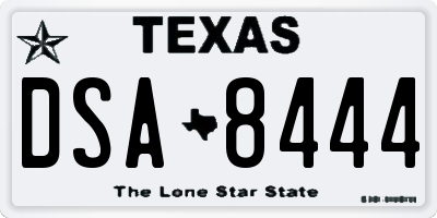 TX license plate DSA8444
