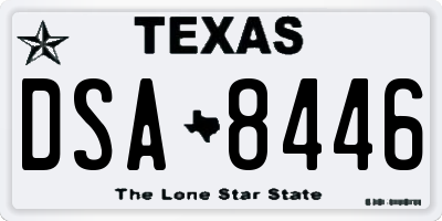 TX license plate DSA8446