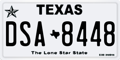 TX license plate DSA8448