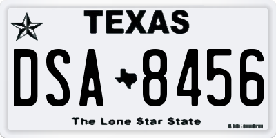 TX license plate DSA8456