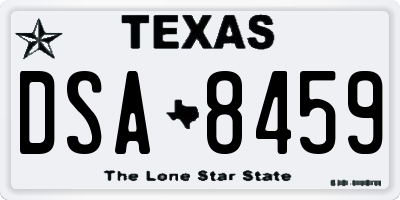TX license plate DSA8459