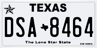 TX license plate DSA8464