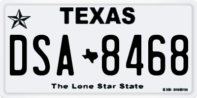 TX license plate DSA8468